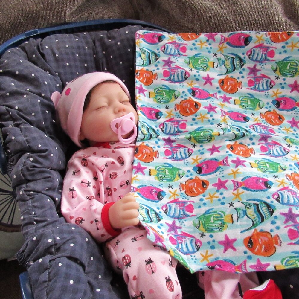 Baby burp cloth flannel burp rag changing pad pet mat nap blanket fish ocean